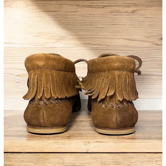 Tory Burch Huntington Beaded Embroidered Fringe Booties Size 6M - Picture 4 of 8